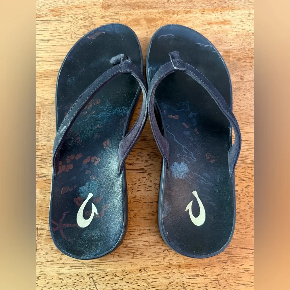 OluKai Womens Blue Reef Puawe Sandals Size 9 - Picture 1 of 3